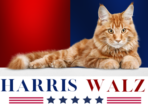 Harris Walz 2024 Yard Sign, Kamala President, Yard Signs for 2024 Election, Harris Supporter Sign, Kamala Campaign, Digital Sign, Harris Cat