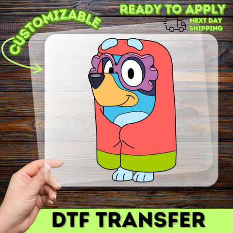 Cute Cartoon Dog Superhero DTF Transfer, Ready To Press Kids Birthday T-shirt, Fun Children's Costume Day Apparel