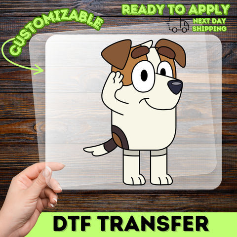 Cute Cartoon Dog DTF Transfer for Family Apparel - Ready to Press Iron-On for Kids & Dog Lovers