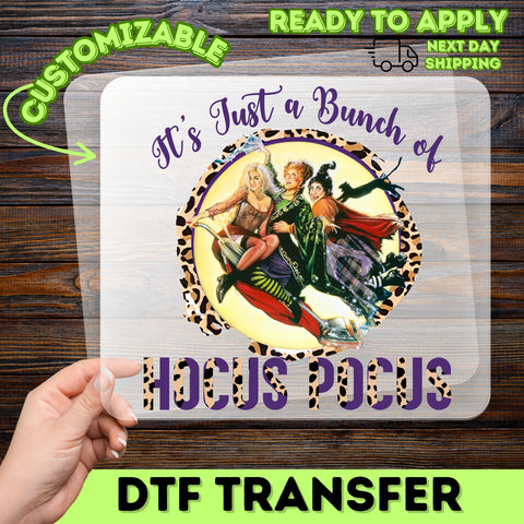 Funny Halloween Witch DTF Transfer Ready To Press 'Hocus Pocus' Retro T-Shirt for Group Parties & Nostalgic Movie Fans