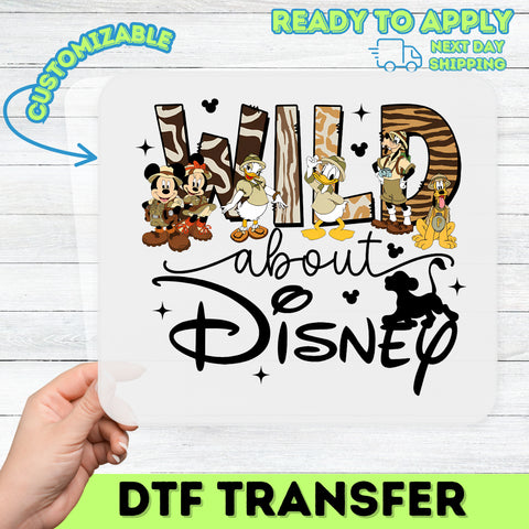 Adventure Cartoon Safari DTF Transfer Ready to Press Iron-On for Family Outings & Funny Group T-Shirts