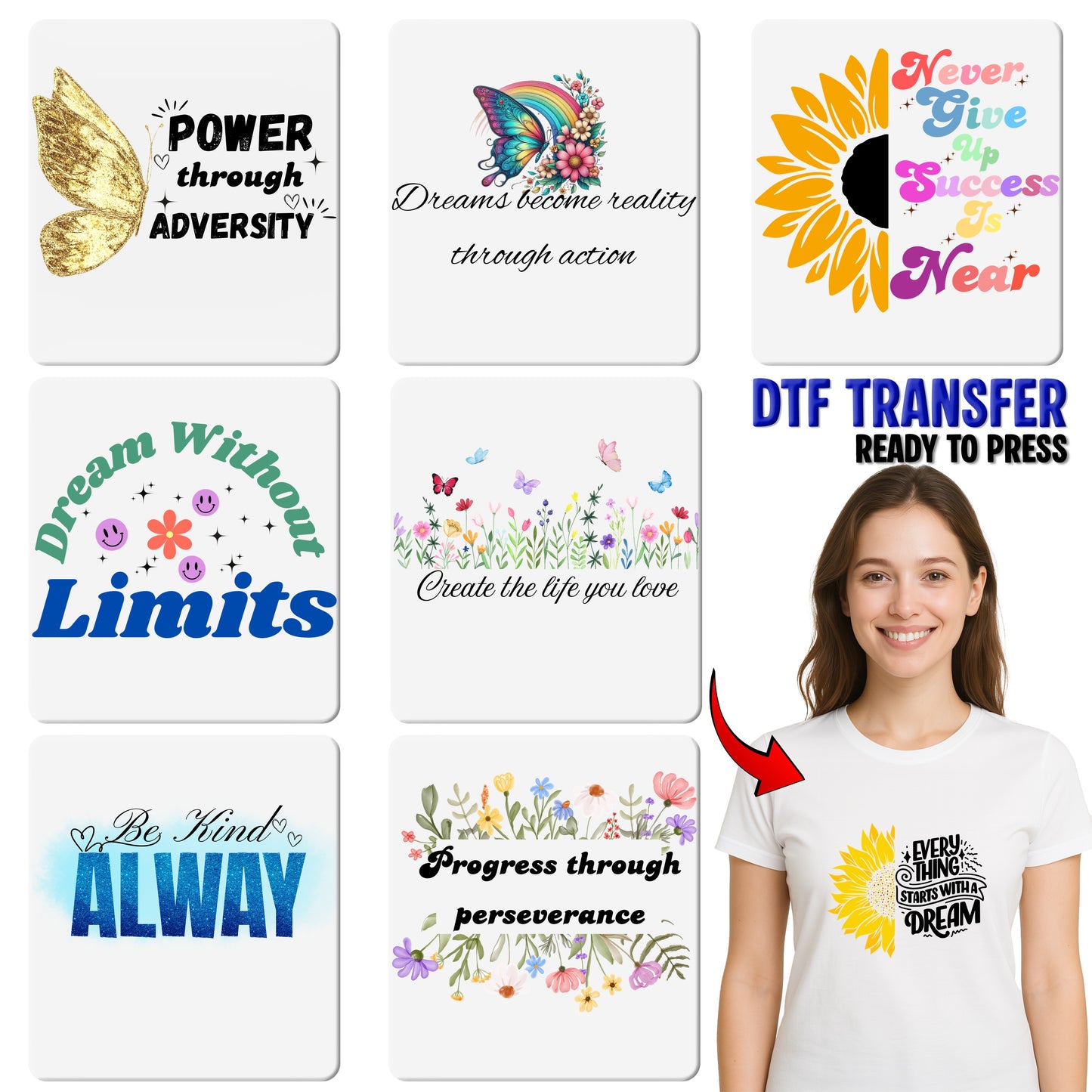 Whimsical Butterfly DTF Transfer for Bohemian Nature Shirt, Ready to Press Colorful Art for Garden Party Apparel, Cute Butterfly Iron-On