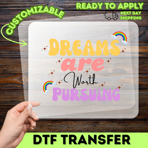 Motivational Rainbow DTF Transfer for Apparel - Cute & Uplifting Positive Quote T-Shirt Design for Students & Teachers
