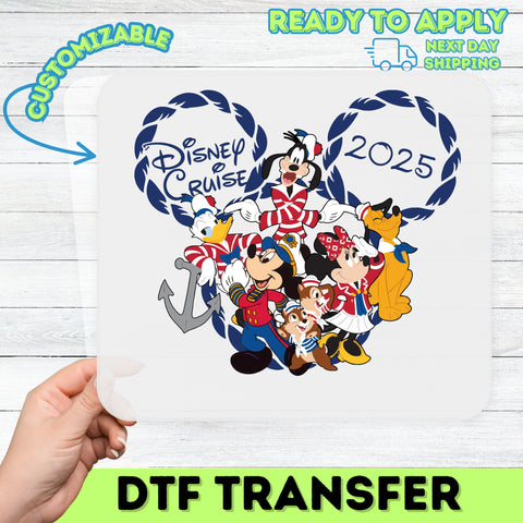 Nautical Disney Cruise 2025 DTF Transfer for Family & Friends Vacation Tees