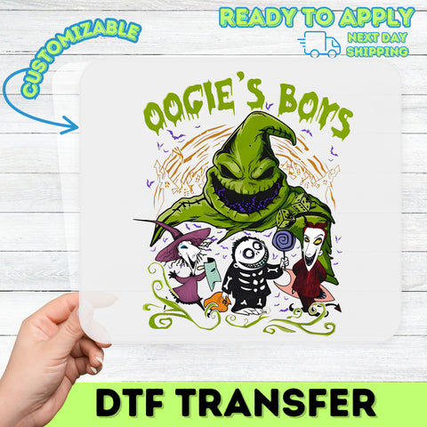 Spooky Oogie's Boys Halloween DTF Transfer Ready To Press Iron-On for T-Shirts Sweatshirts Fun Cartoon Style