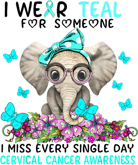Cervical Cancer Awareness Shirt, Ovarian Cancer T-shirt, Teal Cancer Ribbon Sweatshirt, Cancer Supoort Shirt, I Wear Teal for Someone