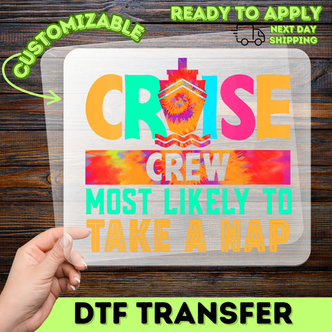 Playful Cruise Crew Funny DTF Transfer for Group Cruise Shirts & Vacation Apparel - Nautical Humor Ready To Press Iron-On
