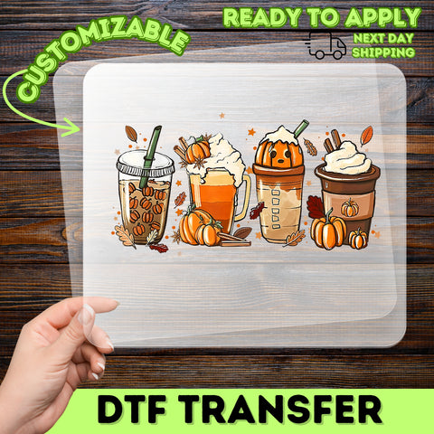 Cute Autumn Pumpkin Spice DTF Transfer for Cozy Fall & Halloween Shirts Ready To Press
