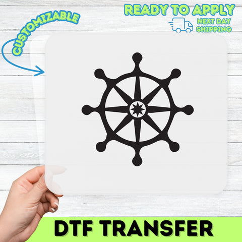 Vintage Nautical DTF Transfer - Cute Ship Wheel Design Ready to Press for Beach Vacation Group T-Shirts & Apparel