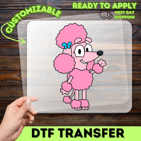 Cute Cartoon Poodle DTF Transfer for Pet Lover Apparel - Ready to Press Iron-On Design for Family Matching T-Shirts & Sweatshirts