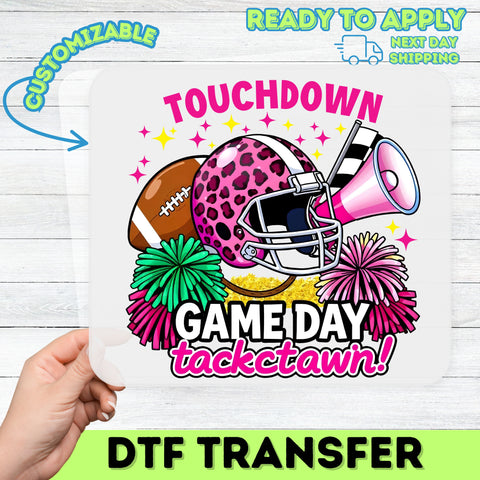 Game Day Cute Touchdown DTF Transfer for Fall Football Apparel & Sporty Group Outfits, Ready To Press Iron-On