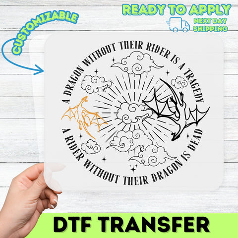 Funny Halloween Witch & Dragon DTF Transfer for Group Shirt | Cute Spooky Halloween Iron-On for Apparel & Party-Goers