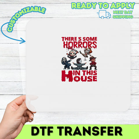 Funny Halloween Horror Character DTF Transfer for Spooky Dance Shirt or Group Costume Iron-On Apparel