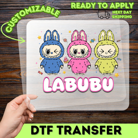 Cute Cartoon Bunny Costume DTF Transfer for Easter Shirts & Fun Kids’ Party Apparel Ready To Press Fun Candy Theme