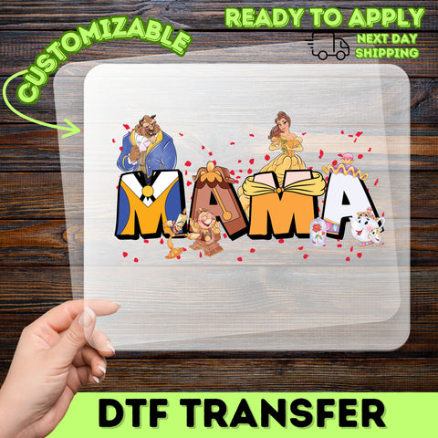 Fairy Tale MAMA DTF Transfer Cute Mother's Day T-shirt Iron-On, Cartoon Fantasy Mom Apparel, Ready To Press DTF