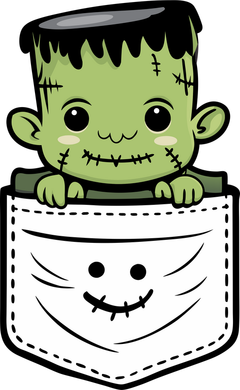 Pocket Monster Halloween T-Shirt, Cute Halloween Creature Tee, Spooky Season Graphic Shirt, Funny Halloween Design, Women's Casual Halloween