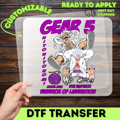 One Piece Anime Gear 5th Emperor DTF Transfer Ready To Press for Anime Fans T-shirts & Hoodies – Cute & Vibrant Design
