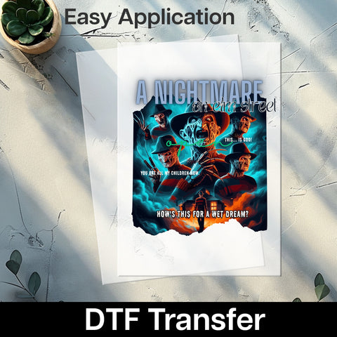 Vintage Horror Movie Spooky Halloween DTF Transfer for T-Shirt & Sweatshirt Elm Street Fans