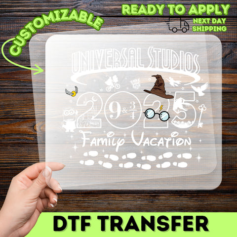 Funny Harry Potter E.T. Jurassic Park Universal Studios DTF Transfer for Family Vacation T-shirts & Sweatshirts 2025 Pop Culture