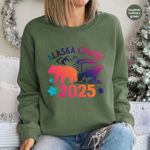 Alaska Cruise 2025 DTF Transfer | Adventure Bear Iron-On Ready To Press | Vacation Family T-Shirt Apparel | Nature Lovers