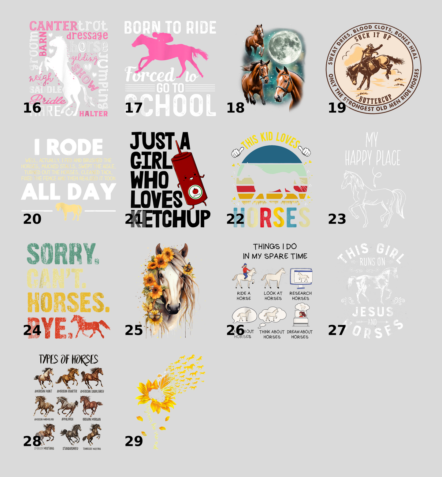 Rustic Equestrian Love Horse Head Silhouette DTF Transfer, Perfect Iron-On for Equestrian Apparel & Farmhouse Gifts