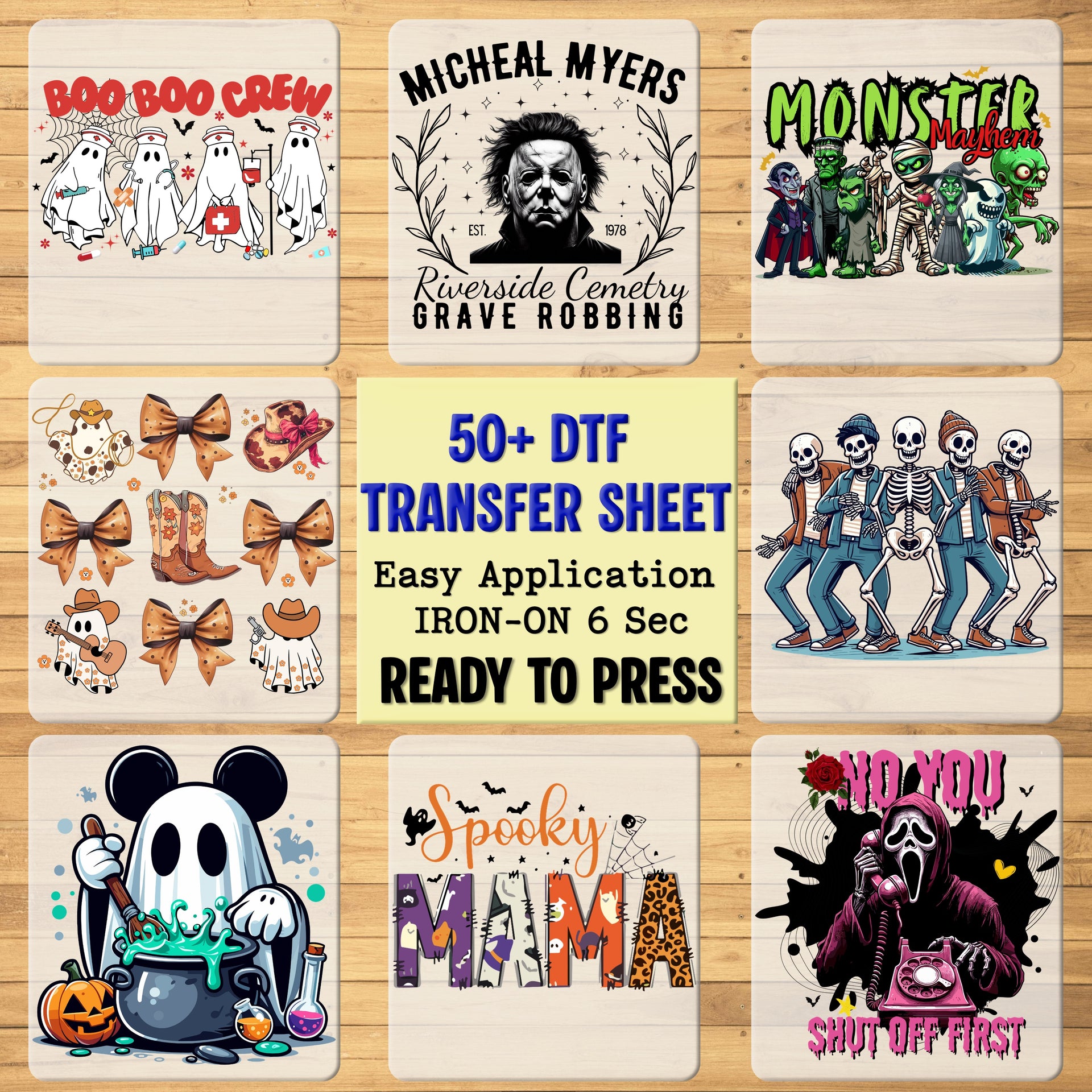 Cute Cozy Fall Halloween Pumpkin Spice DTF Transfer for Women T-Shirt & Sweatshirt | Ready to Press Iron-On Seasonal Apparel