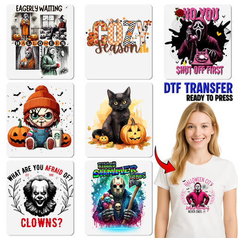 Cute & Whimsical Halloween Ghost Characters with Mickey Ears DTF Transfer for Family Shirts
