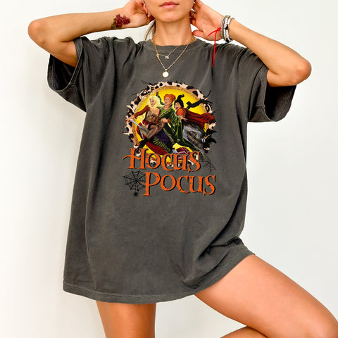 Halloween Witch Trio Funny DTF Transfer Ready To Press Retro Hocus Pocus Shirt for Costume Parties & Friends