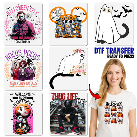 Spooky Mama Halloween DTF Transfer Cute Leopard Print Iron-On for Moms T-Shirt & Sweatshirt Costume