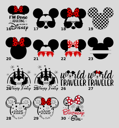 Cute Disney Daddy Squad & Mickey DTF Transfer for Family Group Shirts Unmatched Family Disney Vacation Apparel