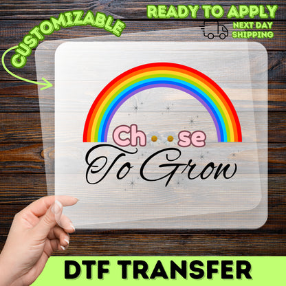Retro Rainbow & Daisies Positive Affirmation DTF Transfer for LGBTQ Pride Shirt