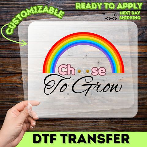 Retro Rainbow & Daisies Positive Affirmation DTF Transfer for LGBTQ Pride Shirt