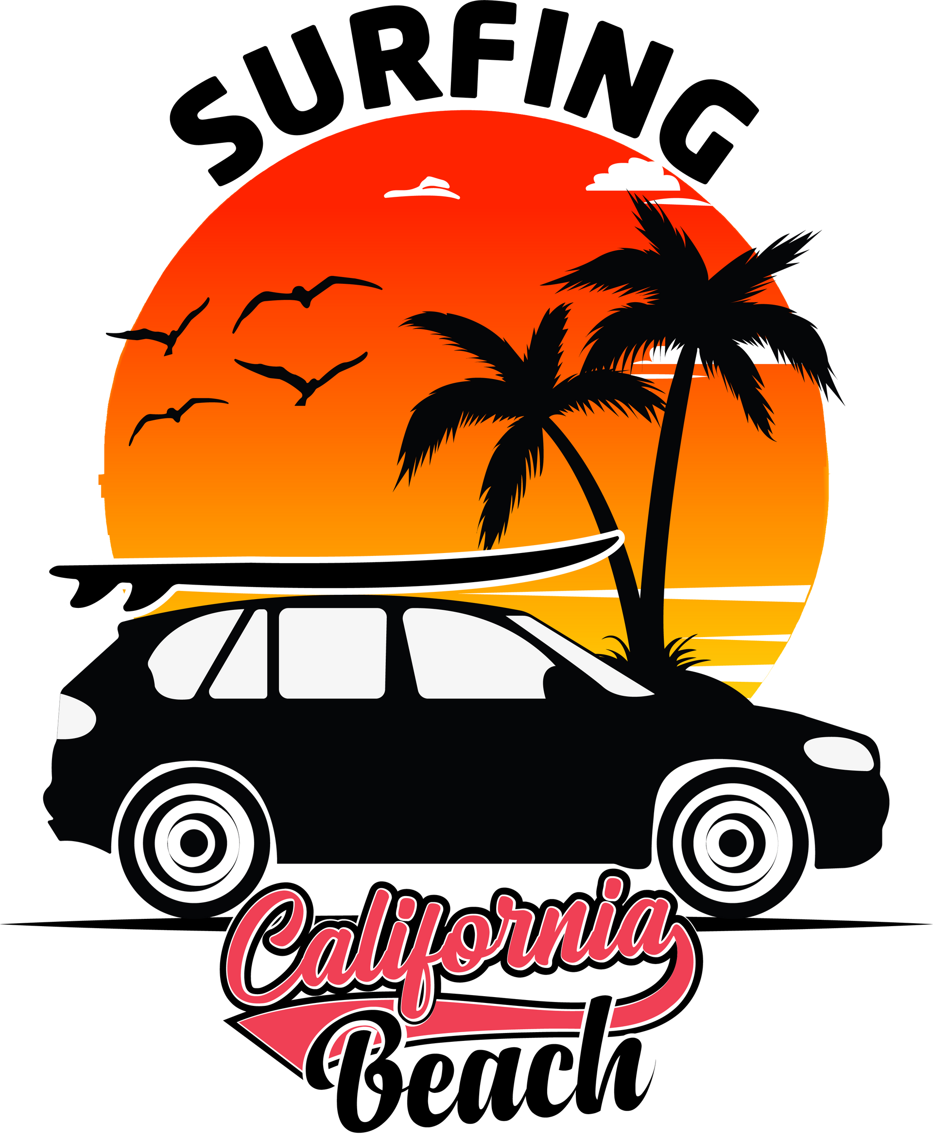 California Shirt, Gifts for Surfer, Palm Tree TShirt, Beach Outfit, Surfing T-Shirt, Summer Clothing, Shirts for Men, Surf Graphic Tees