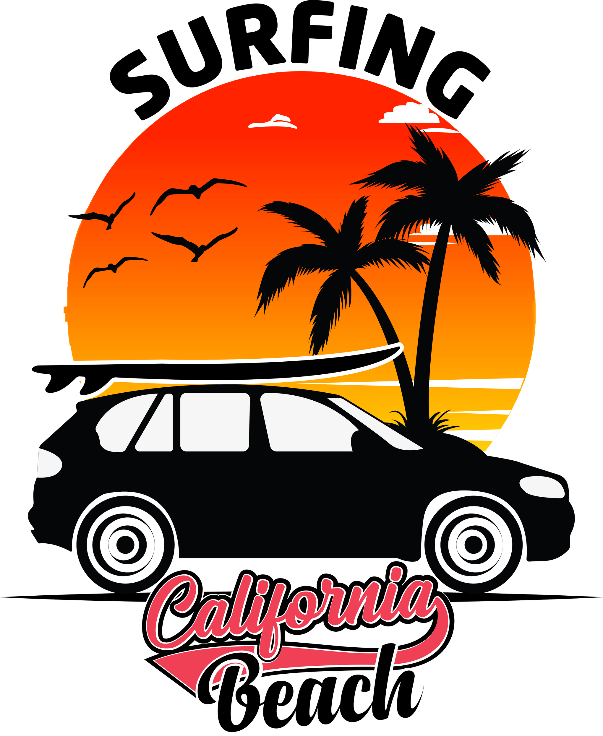 California Shirt, Gifts for Surfer, Palm Tree TShirt, Beach Outfit, Surfing T-Shirt, Summer Clothing, Shirts for Men, Surf Graphic Tees