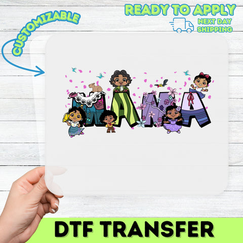 Cute Animated Family Character DTF Transfer for Kids & Adults, Ready To Press Iron-On, Cartoon Celebration T-shirt, Cultural Party Apparel
