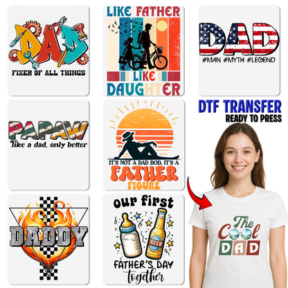 Father's Day Cute Handyman DTF Transfer Iron-On for DIY Dad T-Shirt & Apparel Gift