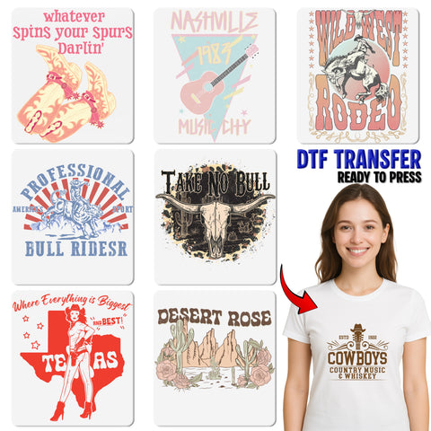 Rustic Western Hello Darlin DTF Transfer for Funny Country Music Apparel & Cowboy Festival Wear