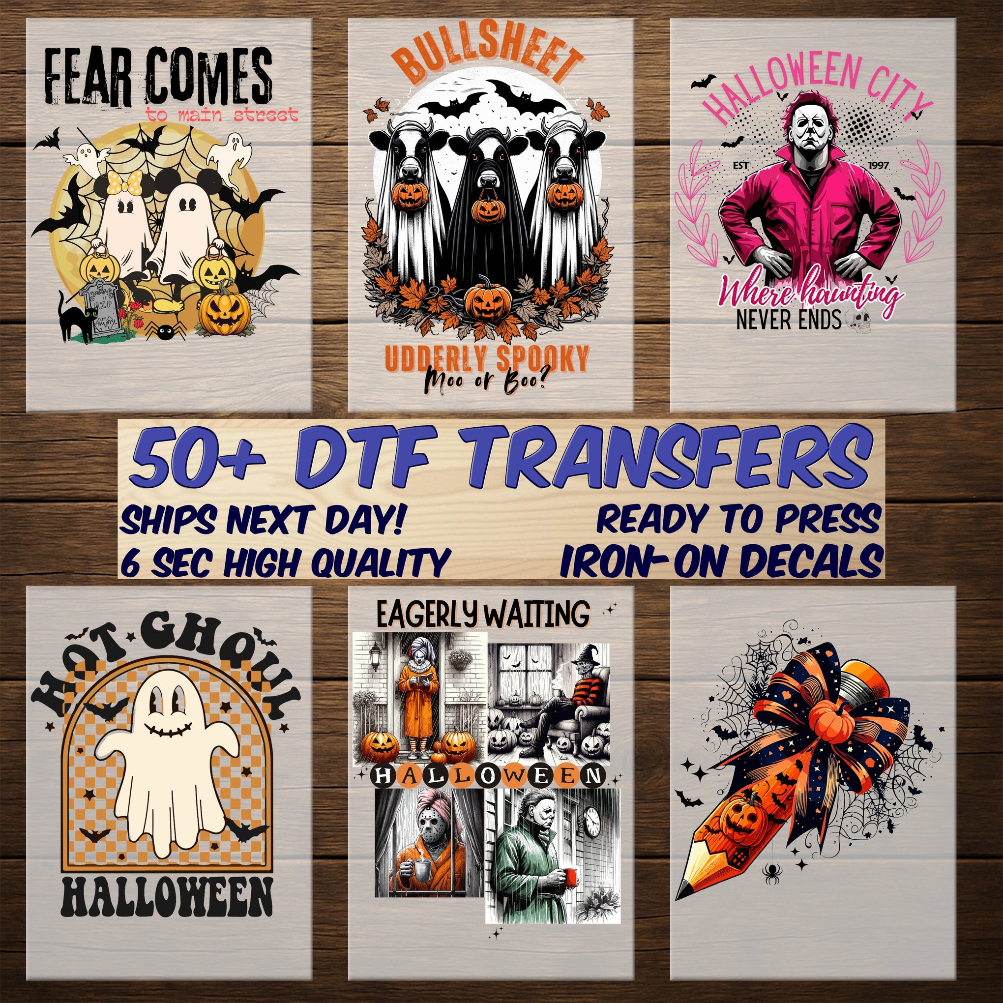 Cute Halloween Ghost DTF Transfer for Kids & Adults - Playful Pumpkin Ghost Iron-On for Party Apparel