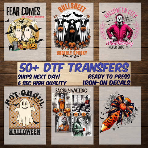 Cute Halloween Ghost DTF Transfer for Kids & Adults - Playful Pumpkin Ghost Iron-On for Party Apparel