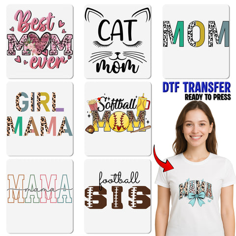 Trendy Funny Mom DTF Transfer with Leopard Print & Retro Style for Casual Apparel & Gifts
