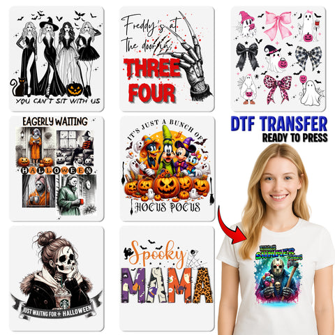 Funny Dancing Skeletons Retro Halloween DTF Transfer Ready To Press for T-shirt & Sweatshirt Apparel Party-Goers