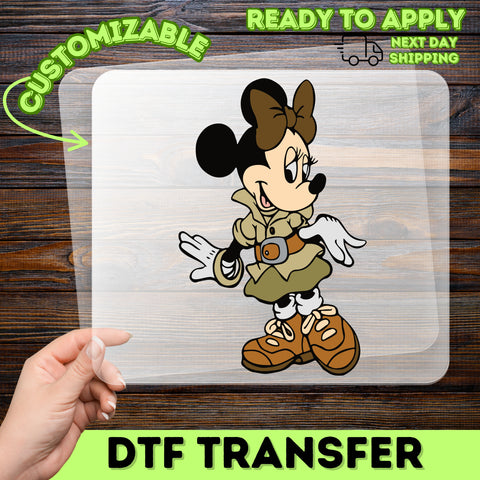 Cute Explorer Cartoon Character DTF Transfer Ready To Press T-Shirt Kids Party Outfit Family Vacation Apparel