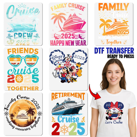 Ocean-Themed Graduation Cruise 2025 Ready To Press DTF Transfer for Fun Group Celebration Shirts
