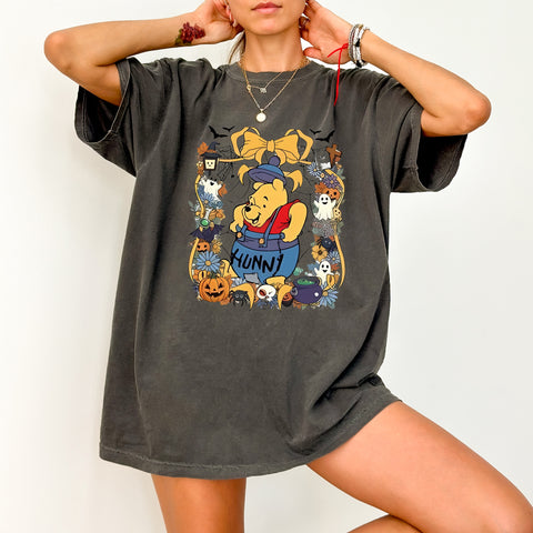 Cute Halloween Iron-On DTF Transfer for Family Halloween Matching Shirts - Playful Retro Ghost & Pumpkin Spice Design