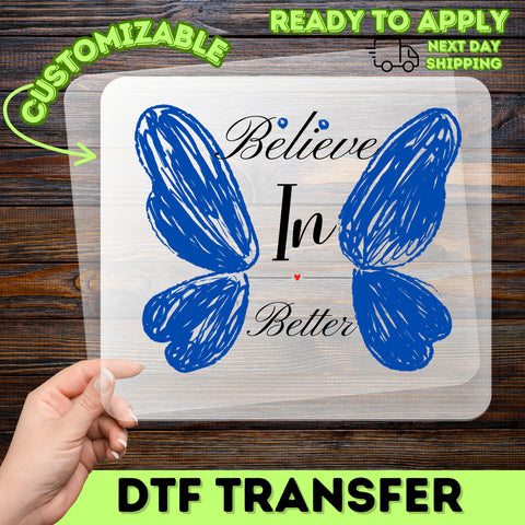 Romantic Butterfly Love DTF Transfer for Cute Valentine’s Day Apparel, Heart Shape Ready To Press Shirt for Couples
