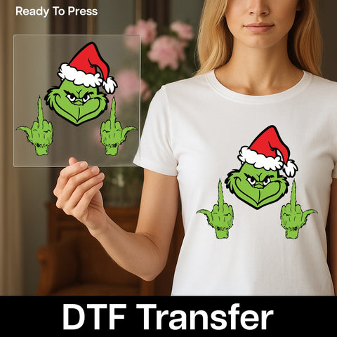 Funny Holiday Humor DTF Transfer for T-shirts, Edgy Christmas Character Iron-On, Ready To Press Apparel, Sarcastic Humor for Adults