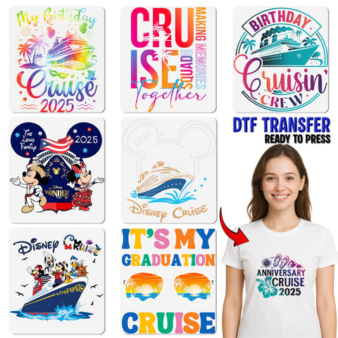 Disney Alaska Cruise 2025 Cute Family DTF Transfer Ready To Press for T-Shirts & Hoodies