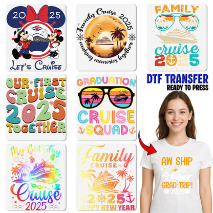 Graduation Cruise Adventure DTF Transfer Ready To Press for Shirts & Apparel - Graduation Celebration Theme Gifts