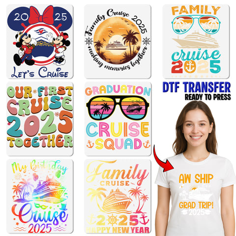 Graduation Cruise Adventure DTF Transfer Ready To Press for Shirts & Apparel - Graduation Celebration Theme Gifts