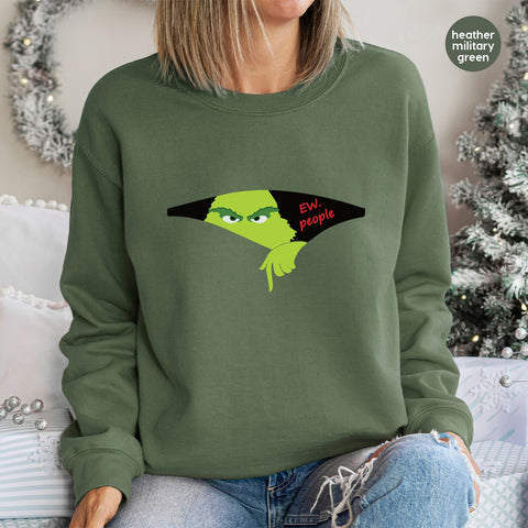 Funny Grinch Christmas DTF Transfer Iron-On Sarcastic Introvert Holiday Apparel for Group Festive Shirts